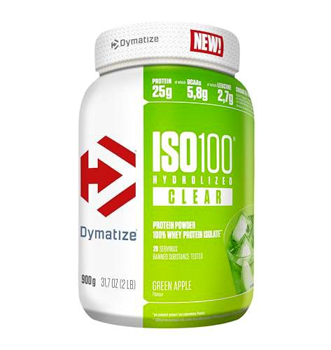 Dymatize ISO 100 Hydrolyzed Clear Green Apple 900g Hidrolizado de proteína de suero transparente + aislado en polvo