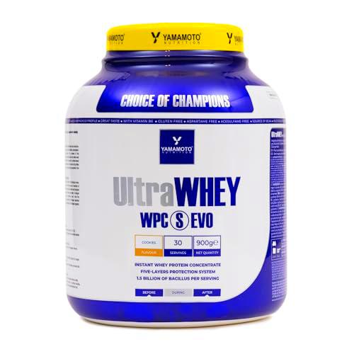 YAMAMOTO NUTRITION Ultra Whey WPC S EVO 900 g, Proteína de Suero Instantánea y Concentrada