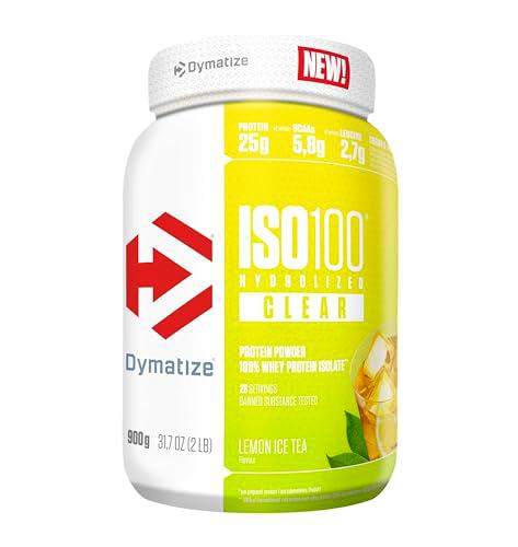 Dymatize ISO 100 Hydrolyzed Clear Lemon Ice Tea 900g Hidrolizado de proteína de suero transparente + aislado en polvo