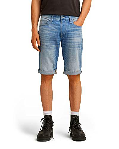 G-STAR RAW Shorts 3301 para Hombre, Azul (Lt Aged D07432-8973-424), 32