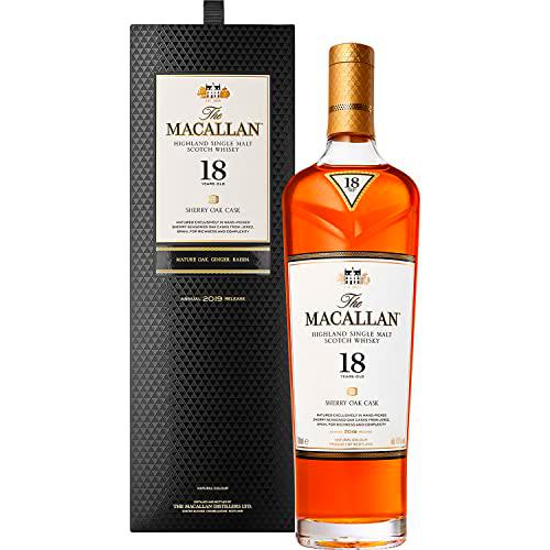 Macallan Sherry Oak 18 Años Single Malt Whisky Escocés, 43%