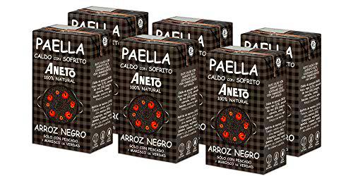 Aneto 100% Natural - Caldo para Arroz Negro - caja de 6 unidades de 1L