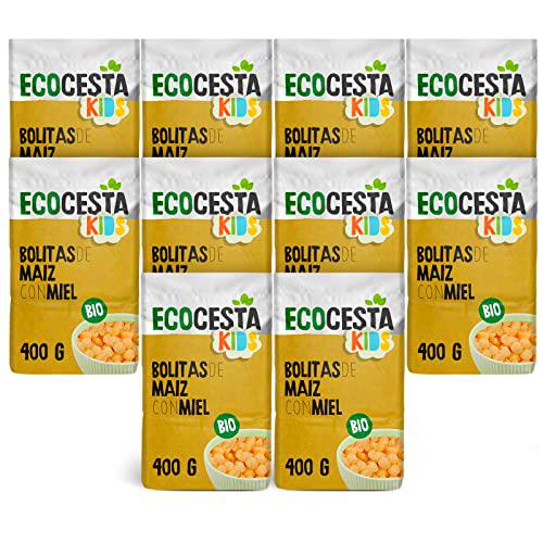 Ecocesta - Pack de 10 Unidades de 400 g de Bolitas Ecológicas de Maíz con Miel