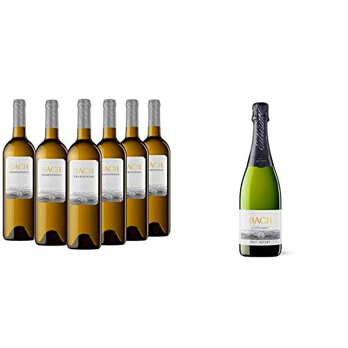 Bach Chardonnay - Vino Blanco, 100% Chardonnay - Caja 6 botellas 75cl &amp; Extrísimo Cava Brut Nature, 75cl