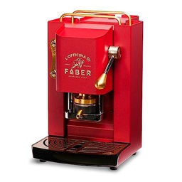 Faber Pro Deluxe Macchina da Caffè Cialde 44mm Cherry Red Ottone