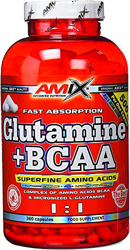 AMIX - Bcaa Glutamina - 360 Cápsulas - Complemento Alimenticio de Bcaa en Cápsulas