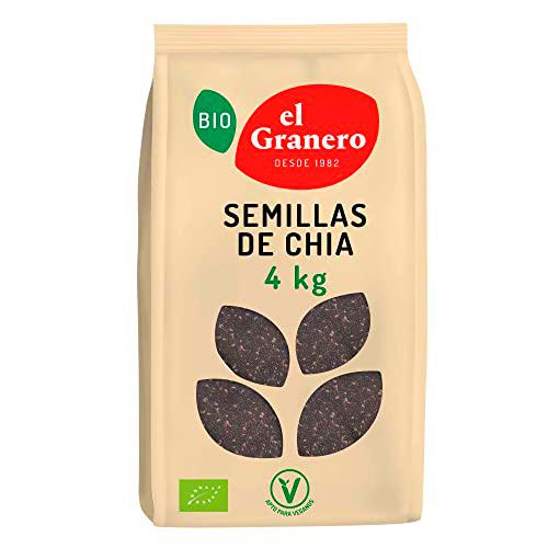 El Granero Integral - Semillas de Chía BIO - 4 kg - Fuente de Proteínas y Ácidos Grasos Omega-3