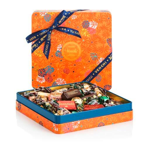 Venchi - Colección Murrine - Lata Maxi Naranja con Surtido de Bombones de Avellana, 600 g