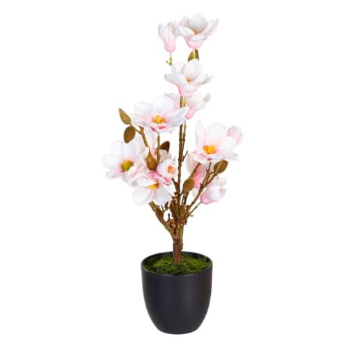 BigBuy Home Planta Decorativa Poliéster Polietileno Hierro 30 x 30 x 60 cm Magnolia