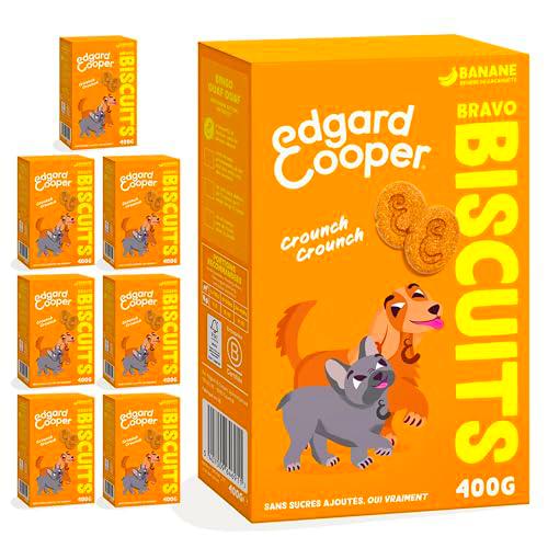 Edgard &amp; Cooper Golosinas para perros, (plátano, 400g x 7)