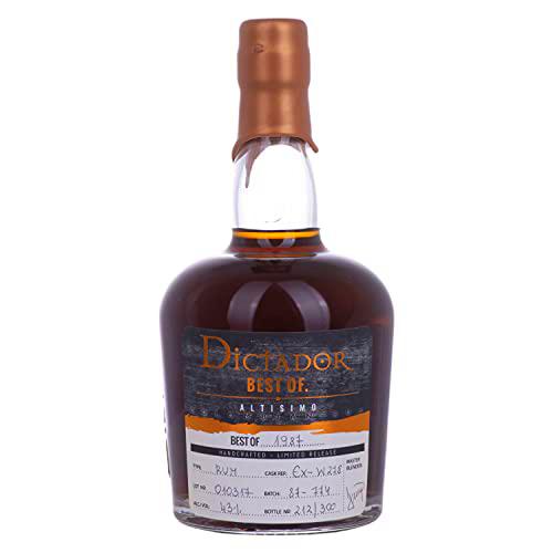 Dictador Dictador BEST OF 1987 ALTISIMO Colombian Rum 30YO/010317/EX-W278 43% Vol. 0,7l