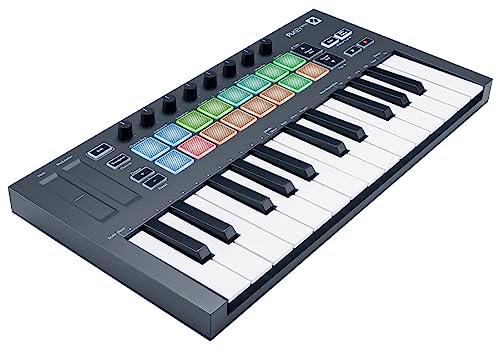 Novation FLkey Mini, controlador de teclado MIDI portátil de 25 teclas con USB e integración con FL Studio para la producción musical, Negro