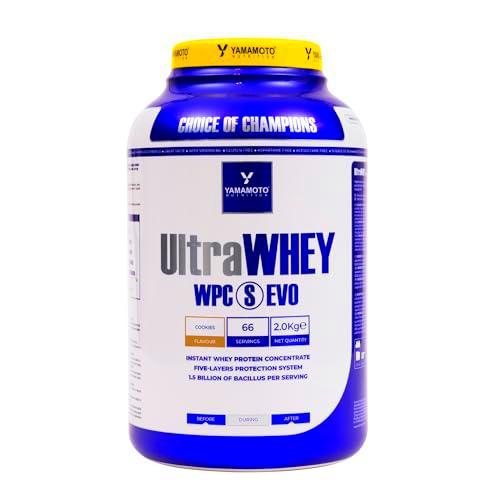 YAMAMOTO NUTRITION Ultra Whey WPC S EVO 2 kg, Suplemento de Proteína de Suero Concentrada y Esporas de Bacilo