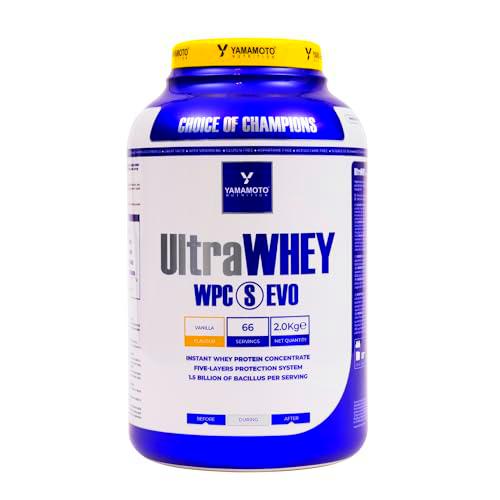 YAMAMOTO NUTRITION Ultra Whey WPC S EVO 2 kg, Suplemento de Proteína de Suero Concentrada y Esporas de Bacilo