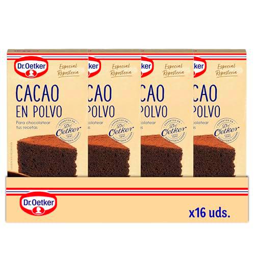 DR. OETKER - Cacao en Polvo Pack 16 Uds x 100 g, Sin Azúcar