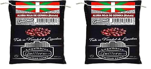 Guillermo | Alubia roja de Gernika - Saco 500 g. | Gourmet | Calidad Extra | Alto contenido en proteína vegetal | Destaca por su suave sabor | Ideal para guisos y potajes (Paquete de 2)