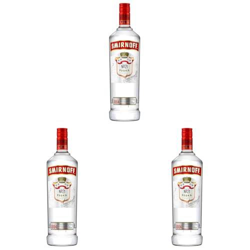 Smirnoff No. 21, vodka rojo, 1 l (Paquete de 3)