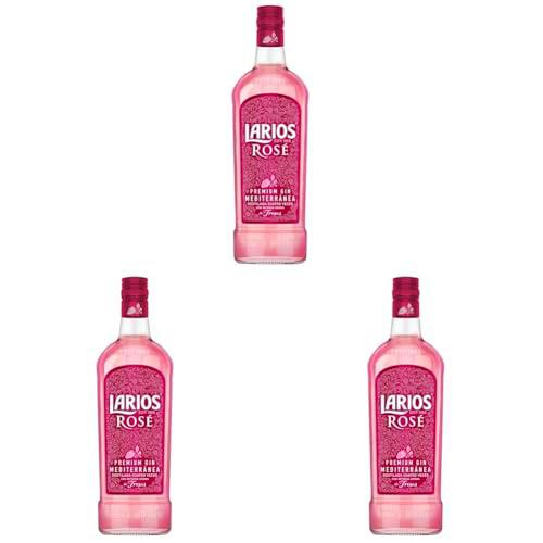 Larios Rosé Ginebra Mediterránea Premium, 37.5%, 700ml (Paquete de 3)