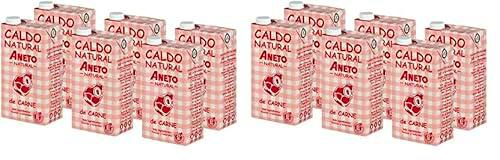 Aneto 100% Natural - Caldo de Carne - caja de 6 unidades de 1L (Paquete de 2)