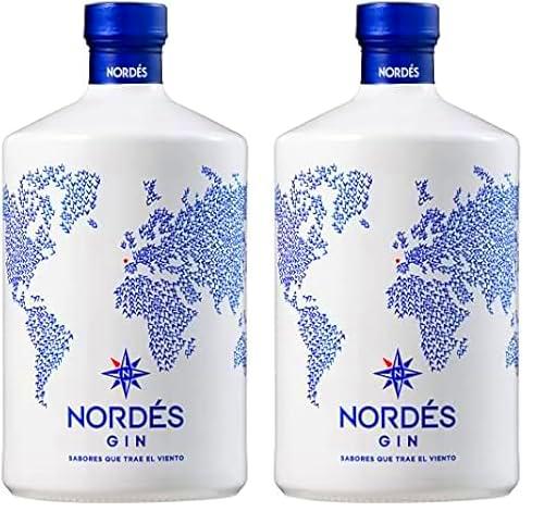 Nordés, Ginebra premium, 1 botella 70 cl (Paquete de 2)