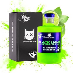 BÖSER KATER Black Light Neon Limetten Gin 40% Vol. 0,5l in Giftbox