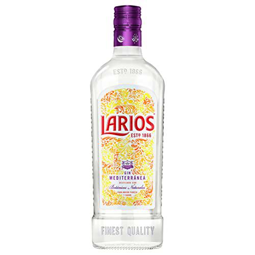 Larios Dry Gin Ginebra Mediterránea 37.5% botella de 1L (Paquete de 6)