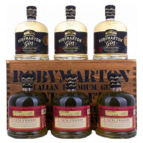 Roby Marton Gin Original Italian Premium Dry 47% - 6x700 ml in Holzkiste