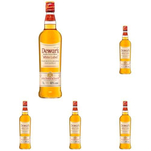 Dewar's White Label Premium Blended Scotch Whisky, 100 cl (Paquete de 5)