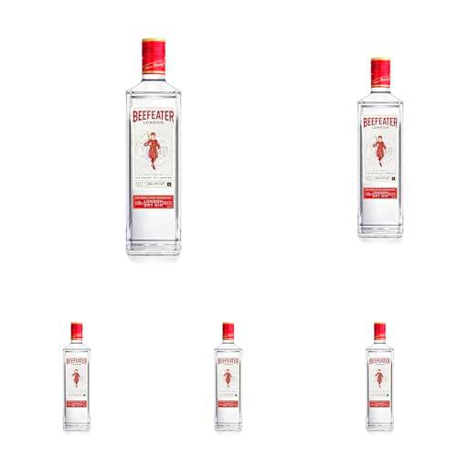 Beefeater London Dry Ginebra, 1L (Paquete de 5)