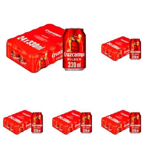 Cruzcampo Cerveza - Caja de 24 Latas x 330 ml - Total: 7.92 L (Paquete de 5)