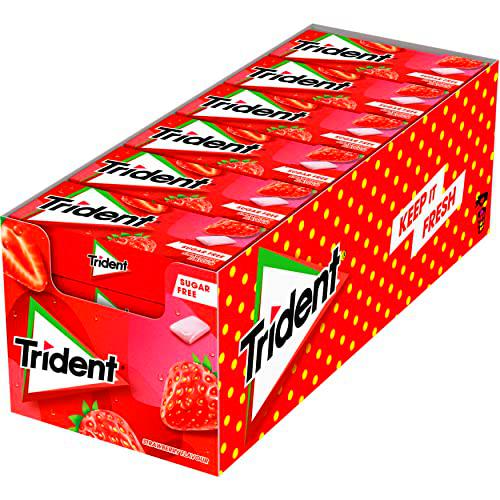 Trident Fresh Gragea Fresa- Chicles sin Azúcar con Sabor a Fresa