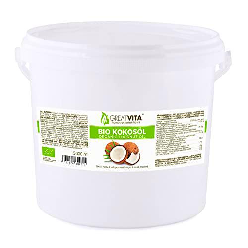 Meavita Aceite De Coco Orgánico Meavita, Nativo, 1 Paquete (1 X 5L) En Un Cubo 5000 ml