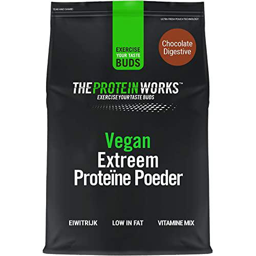 Proteína Vegana Extreme | Chocolate Digestivo | 100% A Base De Plantas | Mezcla de 5 Proteínas | THE PROTEIN WORKS | 2kg