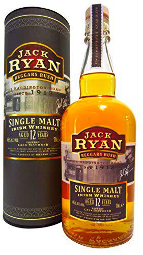 Jack Ryan 12 Years Old BEGGARS BUSH Irish Single Malt Bourbon Cask Whisky mit Geschenkverpackung (1 x 0.7 l)