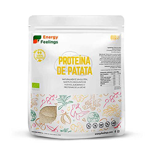 Energy Feelings Proteína De Patata En Polvo | Proteína Vegetal Vegana Sin Gluten Sin Azúcar Añadido | Sustituto Del Huevo | Proteína De Fácil Digestión | 56% Proteína |