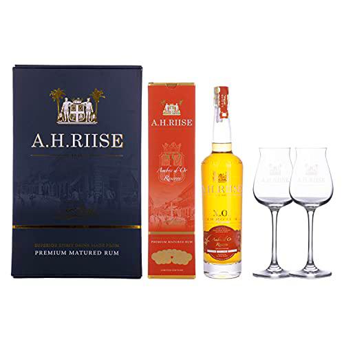 A.H. Riise X.O. Reserve Ambre d'Or Reserve 42% - 700ml in Giftbox with 2 glasses