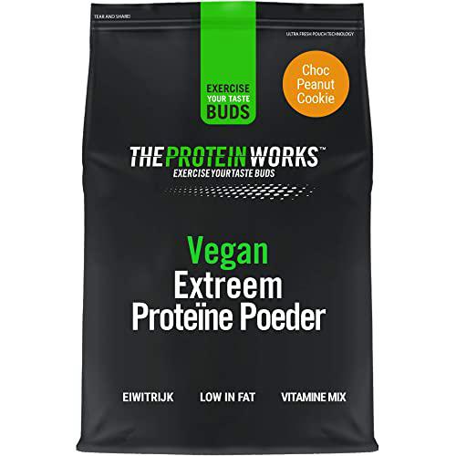 Proteína Vegana Extreme | Galleta de Chocolate y Cacahuete | 100% A Base De Plantas | Mezcla de 5 Proteínas | THE PROTEIN WORKS | 2kg