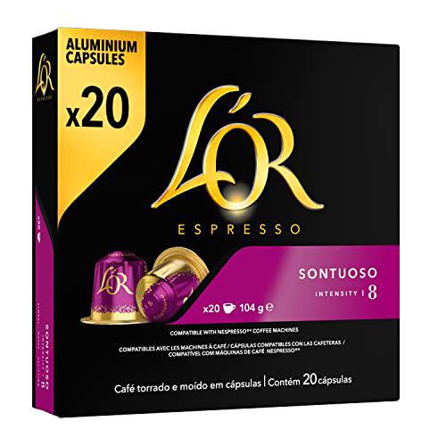 L'Or Espresso Café Sontuoso Intensidad 8 - 200 cápsulas de aluminio compatibles con máquinas Nespresso