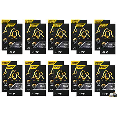 L'Or Espresso Café Onyx Intensidad 11 - 200 cápsulas de aluminio compatibles con máquinas Nespresso (R)* (20 Paquetes de 10 cápsulas)