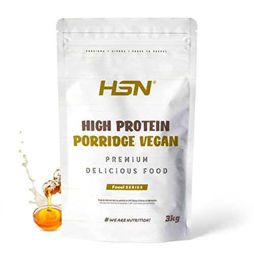 Gachas de Avena Proteicas Veganas de HSN | Sabor Sirope de Arce 3 Kg = 60 Tomas de Porridge Proteico de Avena Integral y Proteína de Guisante y Arroz | Fácil y Rápido de Preparar