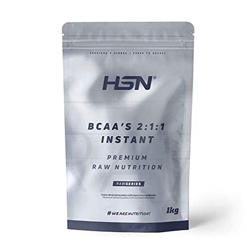 HSN BCAA en Polvo Disolución Instantánea | Aminoácidos Ramificados Ratio 2:1:1 | Ayuda a Ganar Masa Muscular + Recuperador Muscular | Apto Dieta Vegana