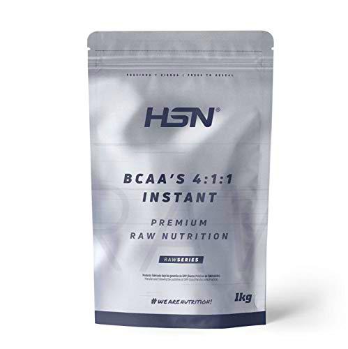 BCAA 4:1:1 de HSN | Isoleucina, Valina Leucina en Polvo | Disolución Perfecta | Recuperador del Entrenamiento | Vegano