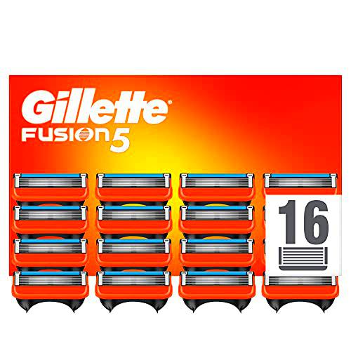 Gillette Fusion 5 Cuchillas de Afeitar Hombre, Paquete de 16 Cuchillas de Recambio