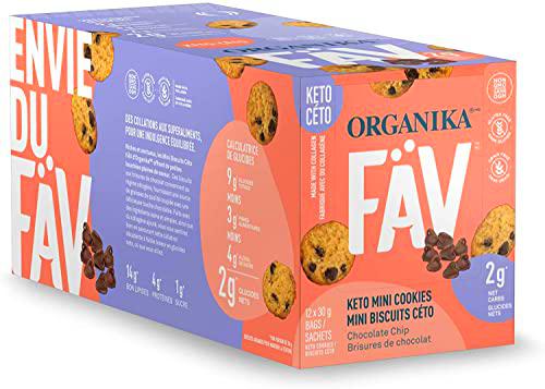 FAV KETO MINI COOKIES - CHOCOLATE CHIP † 90 G X 6 POUCHES