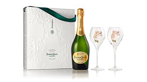 Perrier Jouët Grand Brut Champagne con Estuche y Dos copas de regalo