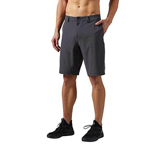 Reebok - Pantalones Cortos de Les Mills Hybrid, Vegetal