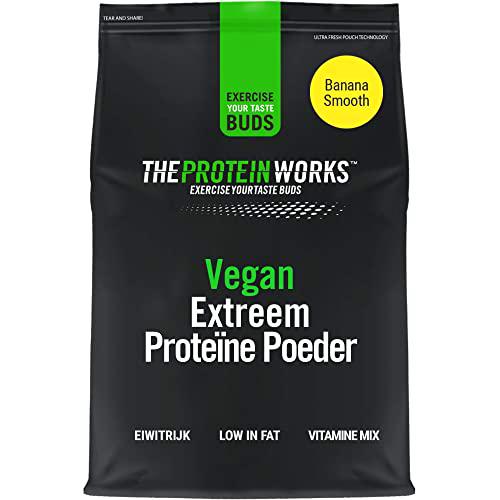 Proteína Vegana Extreme | Plátano Suave | 100% A Base De Plantas | Mezcla de 5 Proteínas | THE PROTEIN WORKS | 2kg