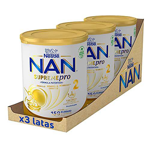 Nestlé Nan Supremepro 2 Leche de Continuación en Polvo, 3 x 800g