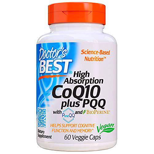 Doctor's Best, CoQ10 de Alta Absorción, más PQQ, 60 Cápsulas veganas