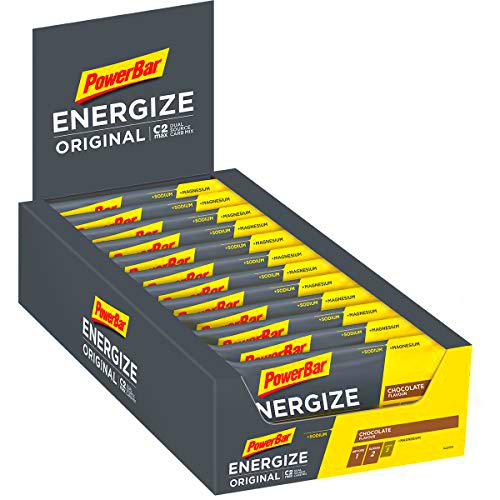 PowerBar Energize Original Chocolate 25x55g - Barra de alta Energía de Carbono + C2MAX Magnesio y Sodio